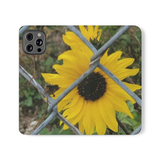 Sunflower Behind A Fence | Folio Phone Case | High Bloom Collection | Life By Ortavia