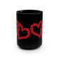 Hearts Black Coffee Mug and Tea Cups, 15oz | Life By Ortavia