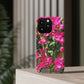 Phone Case With Card Holder with Hot Pink Bougainvillea Design