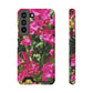 Phone Case With Card Holder with Hot Pink Bougainvillea Design
