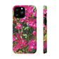 Phone Case With Card Holder with Hot Pink Bougainvillea Design