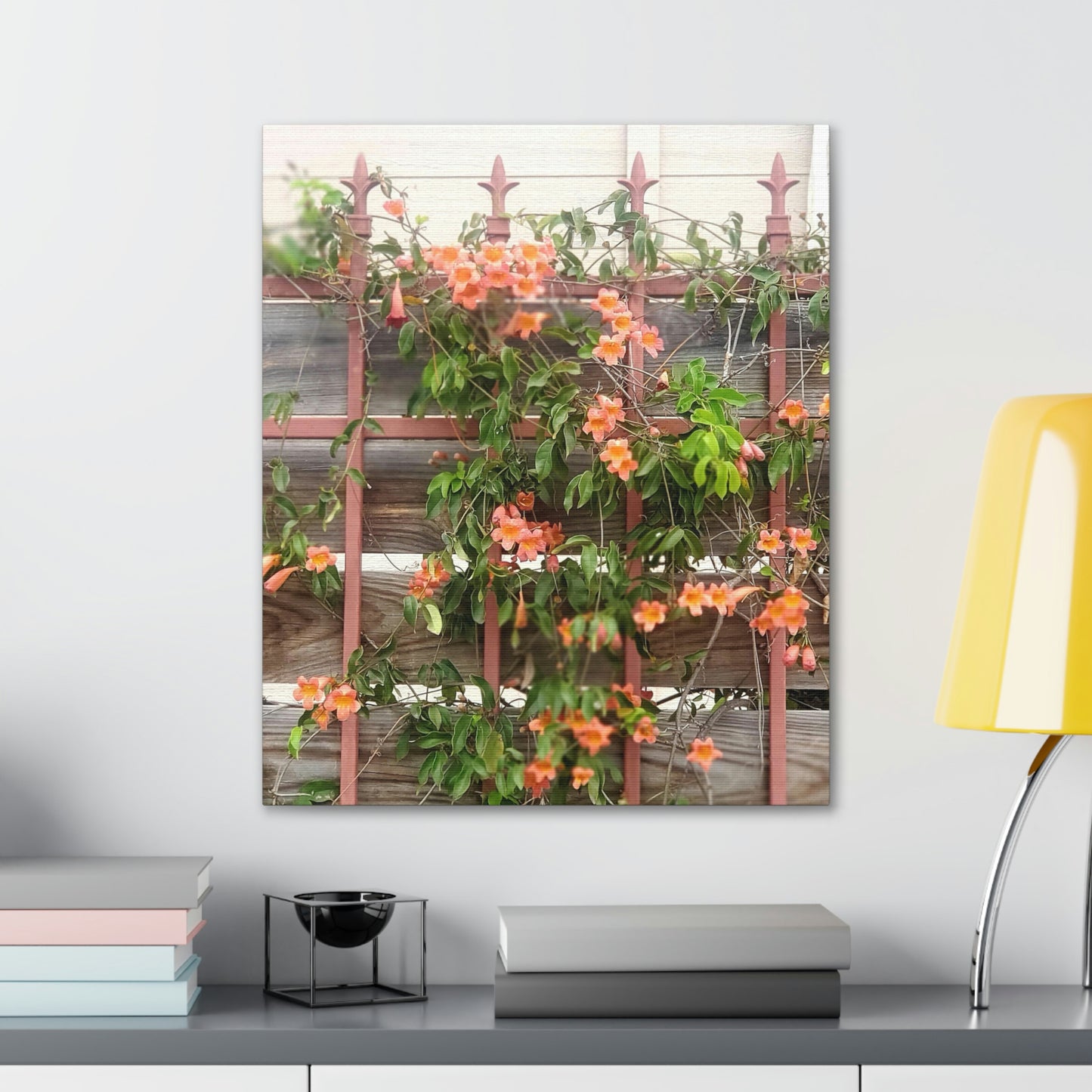 Flowers On A Rugged Fence | Wall Art Canvas | High Bloom Collection | Life By Ortavia