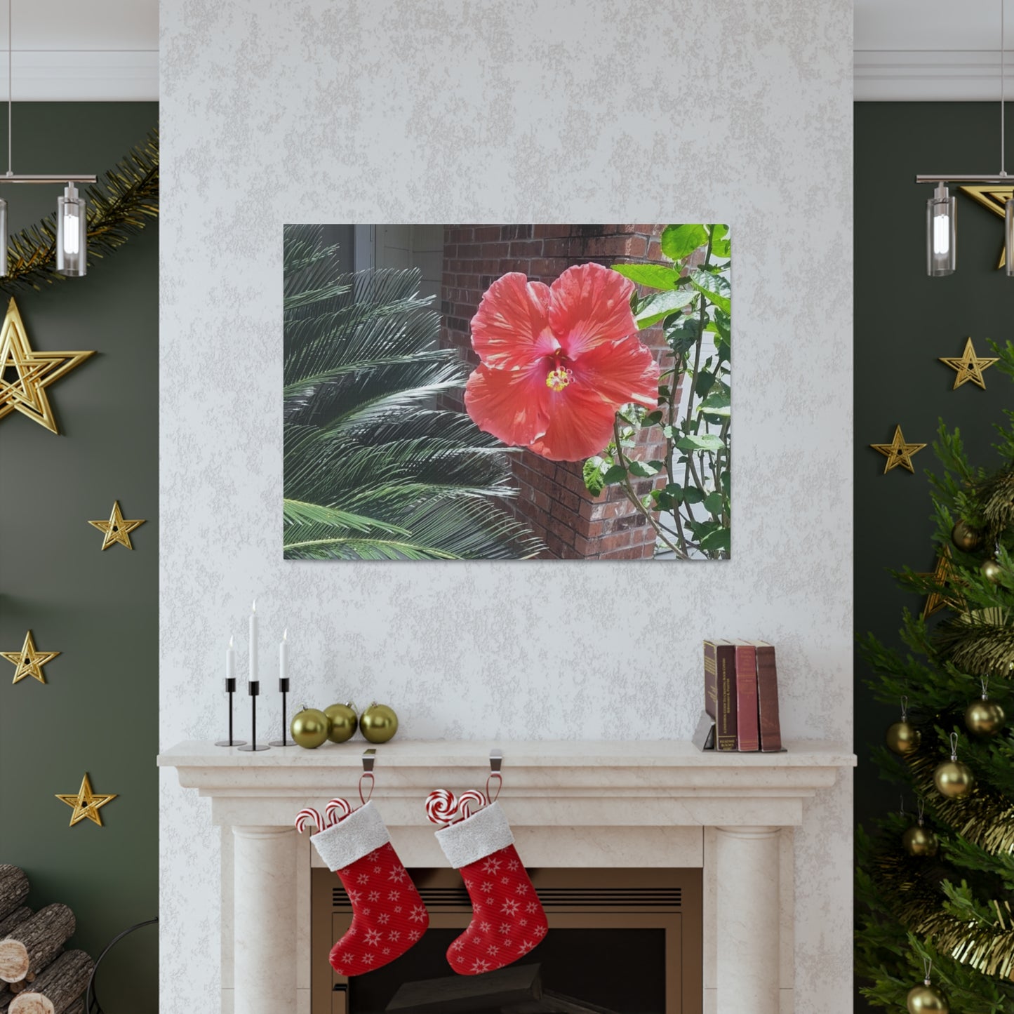Art Prints & Wall Art, Gallery Canvas with Peach Hibiscus Flower