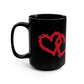 Hearts Black Coffee Mug and Tea Cups, 15oz | Life By Ortavia