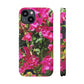 Phone Case With Card Holder with Hot Pink Bougainvillea Design