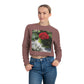 Women's Cropped Sweatshirt with Europeana Red Rose Design