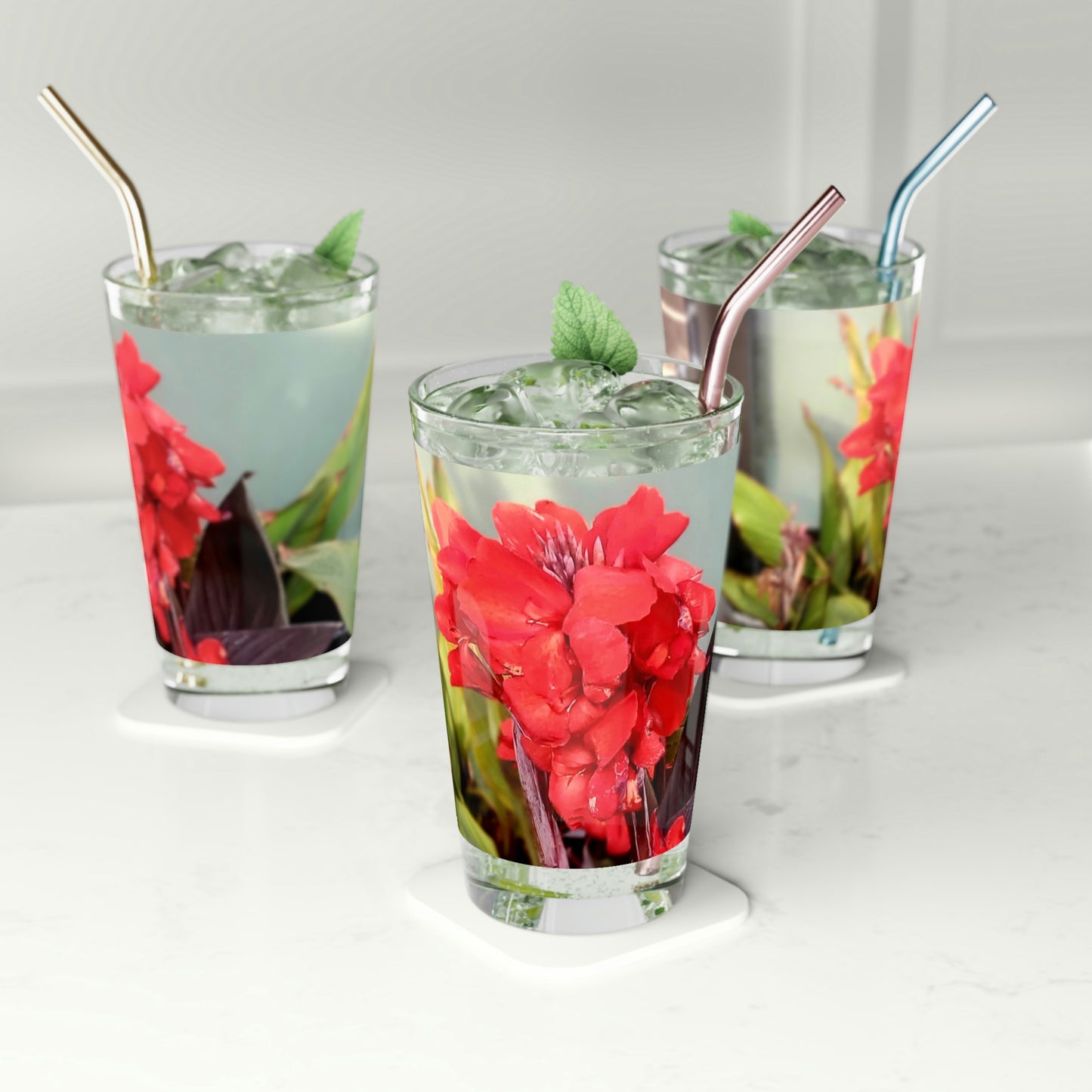 Red Canna | Pint Glass 16 oz | Life By Ortavia