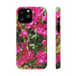 Phone Case With Card Holder with Hot Pink Bougainvillea Design