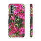 Phone Case With Card Holder with Hot Pink Bougainvillea Design