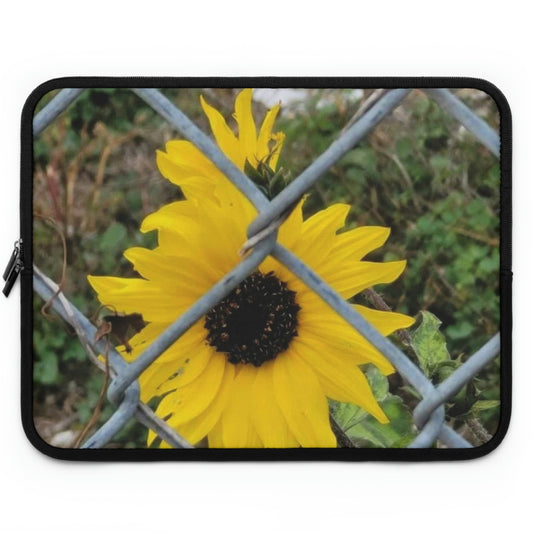 Laptop Sleeve with Sunflower Behind A Fence Design 7 Inch 10 Inch 13 Inch 15 Inch 17 Inch