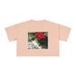 Women's Crop Tee with Europeana Red Rose Signature Print