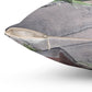 Spun Polyester Square Couch Pillow with Tropical Peach Flower Design