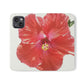 Peach Hibiscus White Background | Folio Phone Case | High Bloom Collection | Life By Ortavia