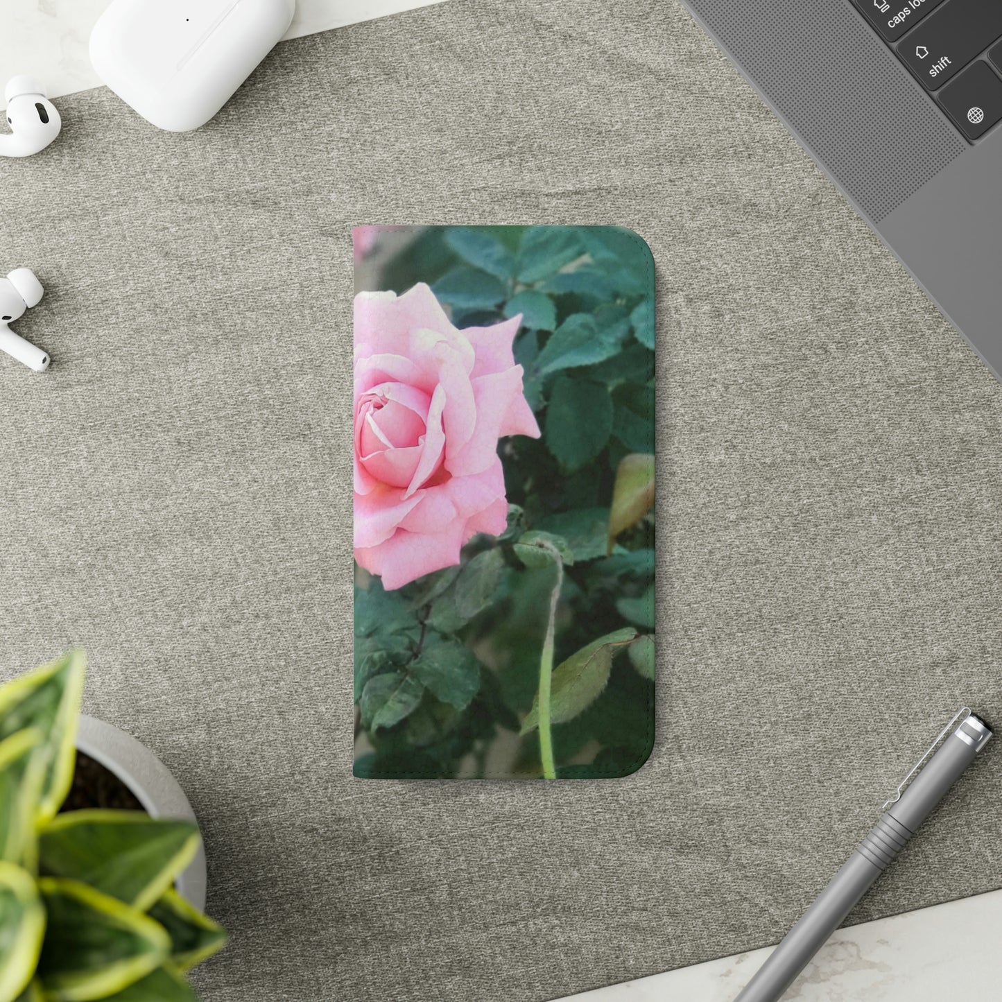 Focus on A Pink Rose | Folio Phone Case | High Bloom Collection | Life By Ortavia