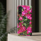 Phone Case With Card Holder with Hot Pink Bougainvillea Design